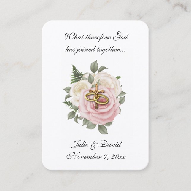 Catholic Wedding Rose Favour Holy Card (Front)