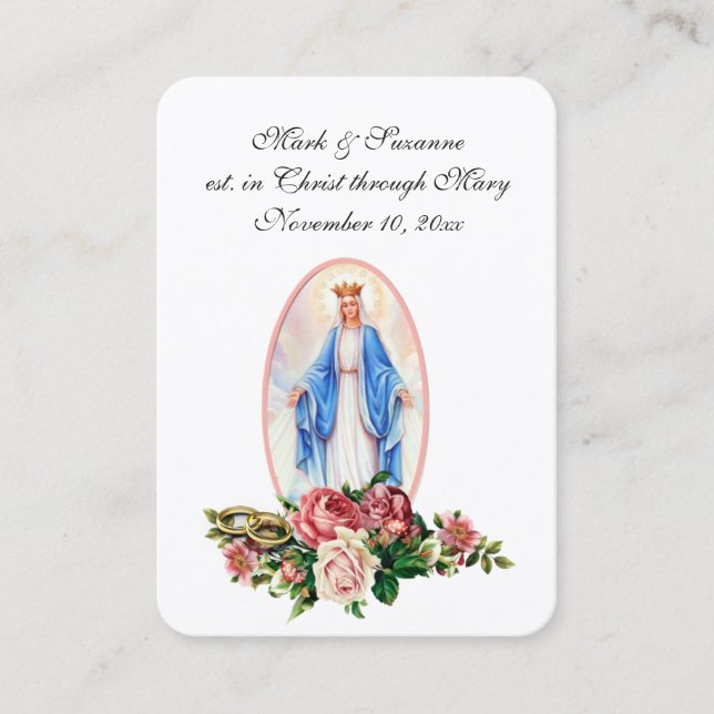 Catholic Wedding Virgin Mary Religious Holy Card (Front)