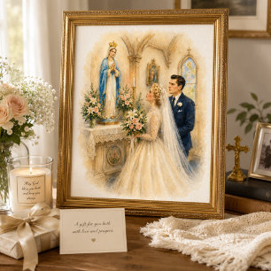 Catholic Wedding visiting Marian Altar Poster