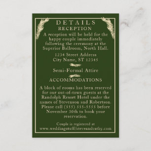 Catholic Winter Wedding Details Enclosure Card