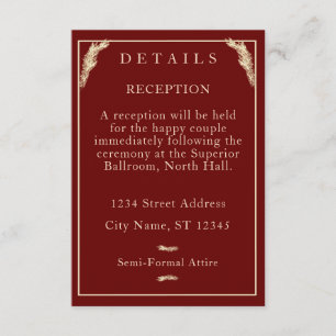 Catholic Winter Wedding Details Enclosure Card