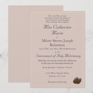 Catholic Winter Wedding Invitation