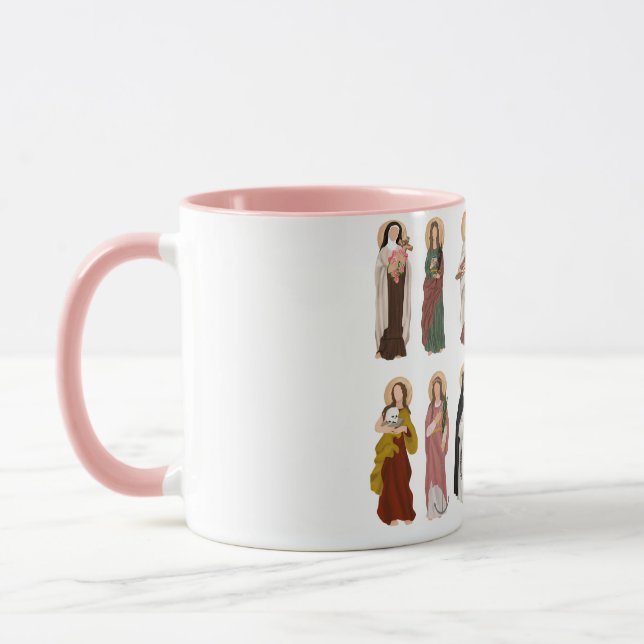 Catholic Women Saint Coffee Mug, 11 oz Mug (Left)