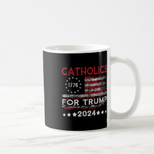Catholics For Trump 2024 American Flag 4th Of July Coffee Mug