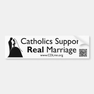 Catholics Support Real Marriage Bumper Sticker