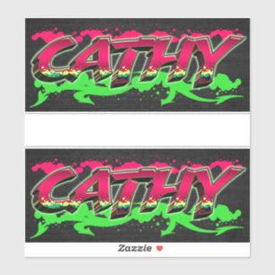 Cathy First Name Graffiti Sticker
