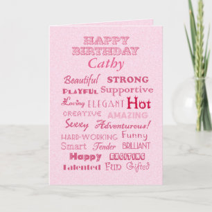 Cathy Happy Birthday Words of Praise Card