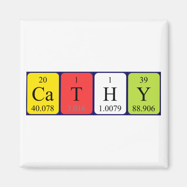 Cathy periodic table name magnet (Front)