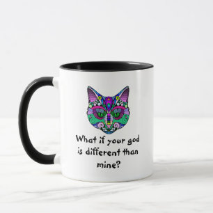 cathy roew cat wolf mandala mug