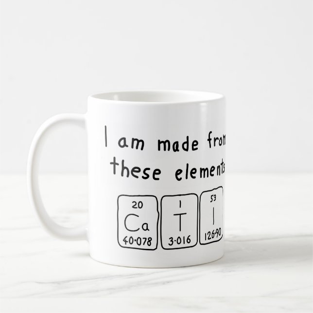 Cati periodic table name mug (Left)