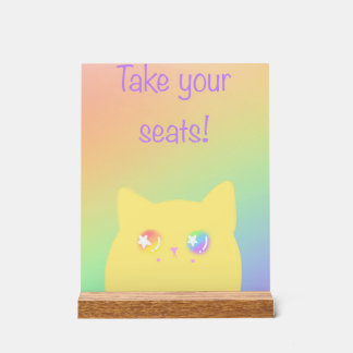 Caticorn acrylic sign for birthday party