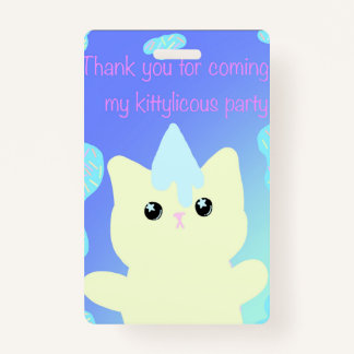 Caticorn Birthday Favour Bags ID Badge