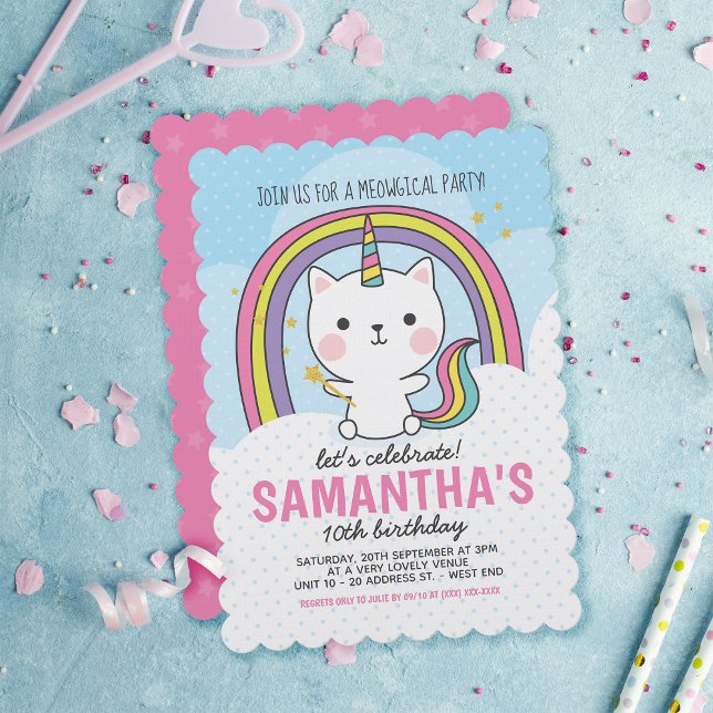 Caticorn Birthday Party Invitation (Creator Uploaded)