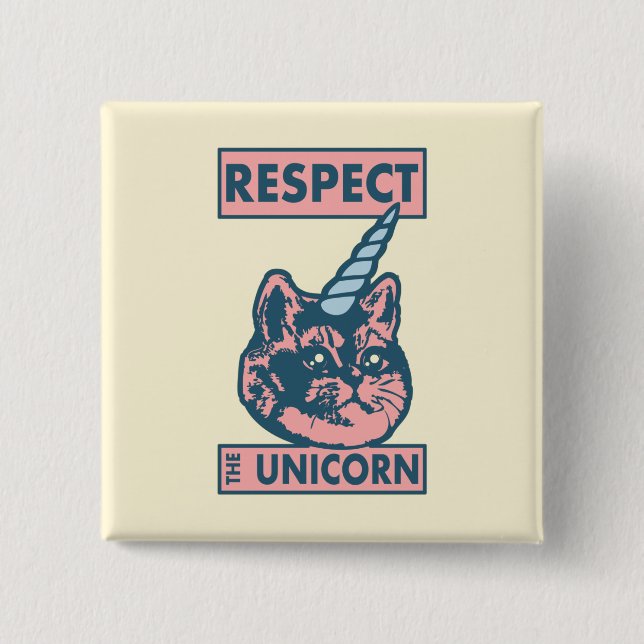 Caticorn Cute Heavy Breathing 15 Cm Square Badge (Front)