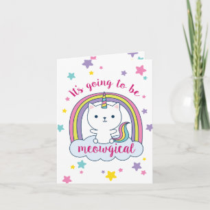 Caticorn   Invitation   Folded   White
