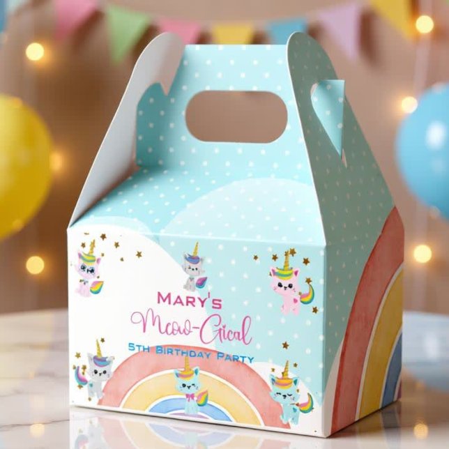 Caticorn Meow-Gical Birthday Favour Box (Creator Uploaded)