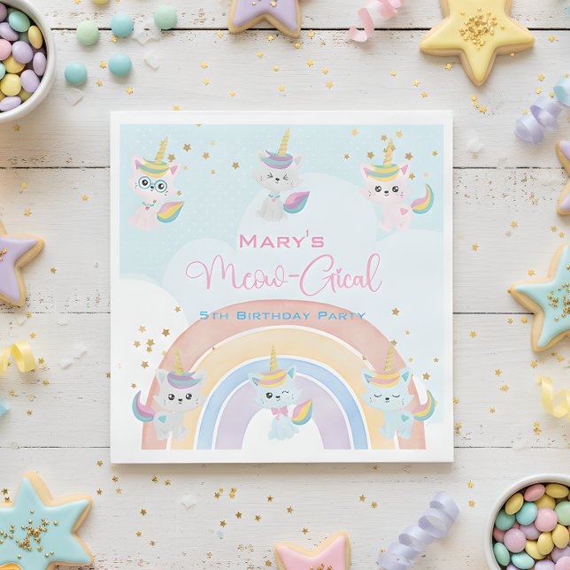 Caticorn Meow-Gical Birthday Napkin (Creator Uploaded)