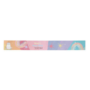 Caticorn Meow-Gical kid Birthday  Satin Ribbon