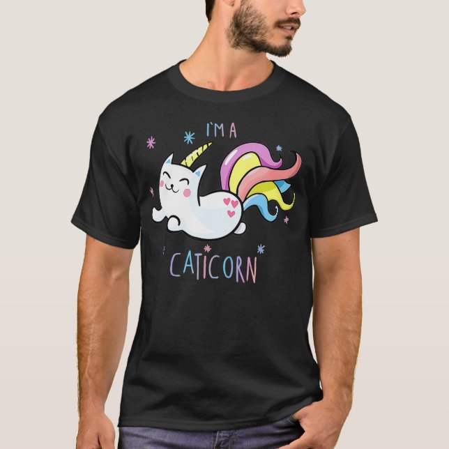 Caticorn Meowgical Rainbow  Cat Kittycorn Tee (Front)