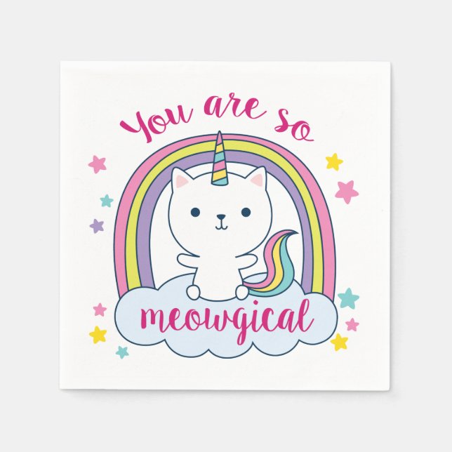 Caticorn | Napkins | You are so Meowgical (Front)