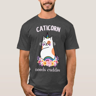 Caticorn Needs Cuddles Cute Funny Unicorn Cat T-Shirt