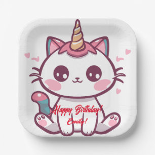 Caticorn Paper Plate
