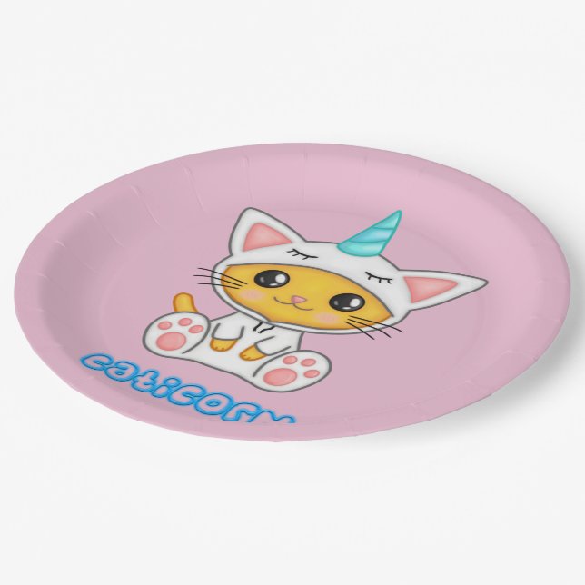 Caticorn Paper Plate (Angled)