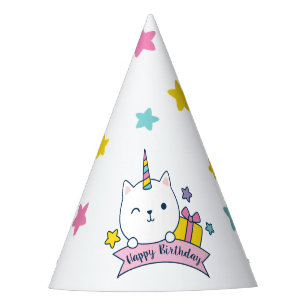 Caticorn Party Hat White