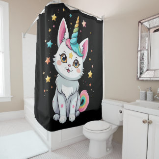 Caticorn Shower Curtain
