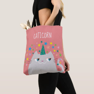 Caticorn Tote Bag Cute Cat Unicorn Pink