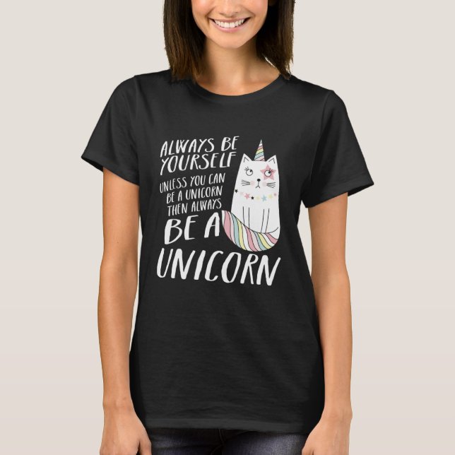 Caticorn  Unicorn Cat Kittycorn Girls Women Rainbo T-Shirt (Front)