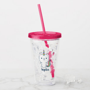 Caticorn Water Bottle Acrylic Tumbler