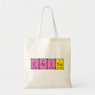 Catina periodic table name tote bag