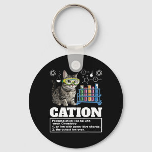 Cation Chemistry Humour Science Teacher Cat Pun Ca Key Ring