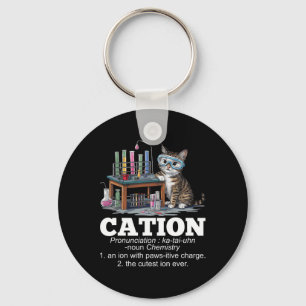 Cation Chemistry Humour Science Teacher Cat Pun Fu Key Ring