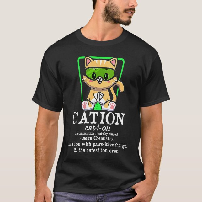 Cation Cute Science Cat Pawsitive Cat Love Chemist T-Shirt (Front)