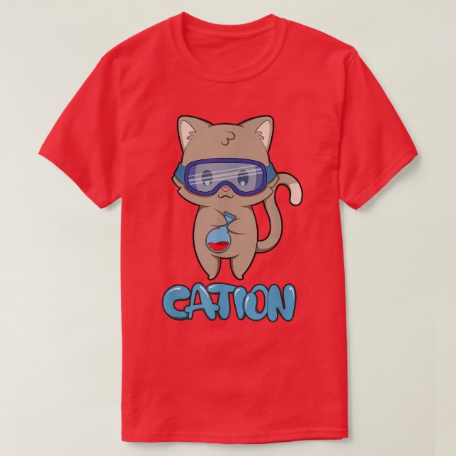 Cation Cute Science Cat Pawsitive Element Chemistr T-Shirt (Design Front)