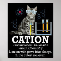 Cation Fun Chemistry Humour Science Teacher Cat Pu