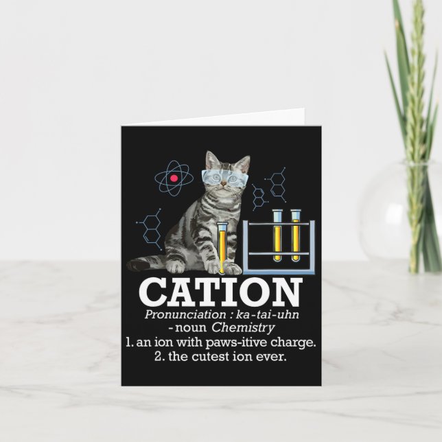 Cation - Funny Chemistry Humour Science Teacher Ca Card (Front)