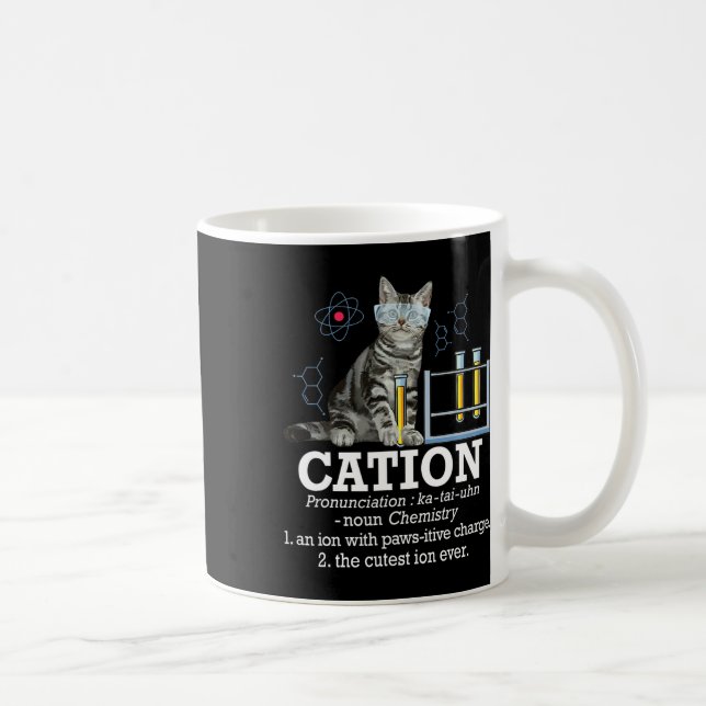 Cation - Funny Chemistry Humour Science Teacher Ca Coffee Mug (Right)