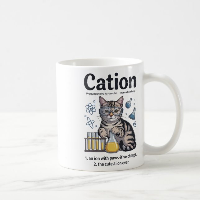 Cation Shirt Cat Science Chemistry Teacher Funny C Coffee Mug (Right)