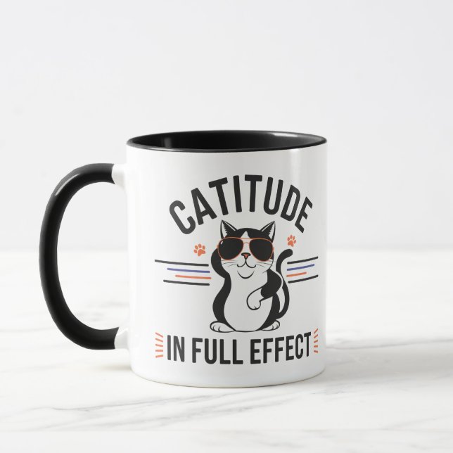 catitude in full effect pet lovers gift mug (Left)