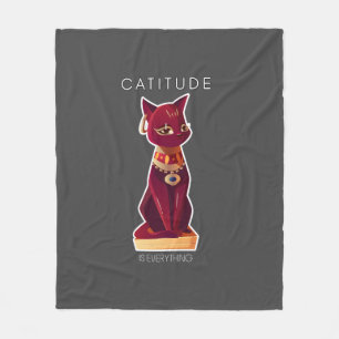 CATITUDE is everything  Fleece Blanket