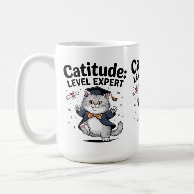 Catitude: Rule the World in Style” Coffee Mug (Left)