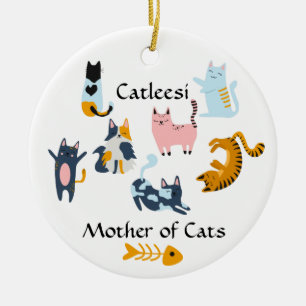 Catleesi, Mother of Cats Ceramic Ornament