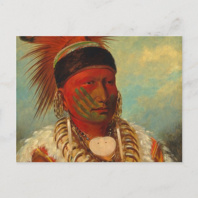 Catlin - The White Cloud, Head Chief of the Iowas Postcard (Front)