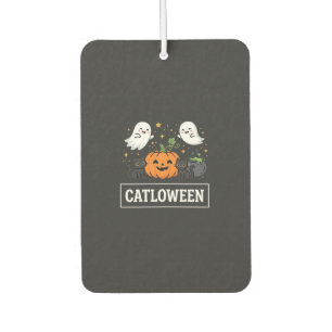Catloween Cute Ghost Cat Halloween Design_1 Car Air Freshener