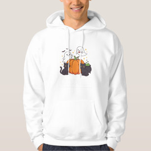 Catloween Funny Halloween Cat Ghost Pumpkin Design Hoodie