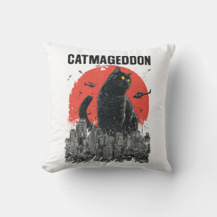 Catmageddon Giant Cat Monster City Kaiju Funny Pet Cushion