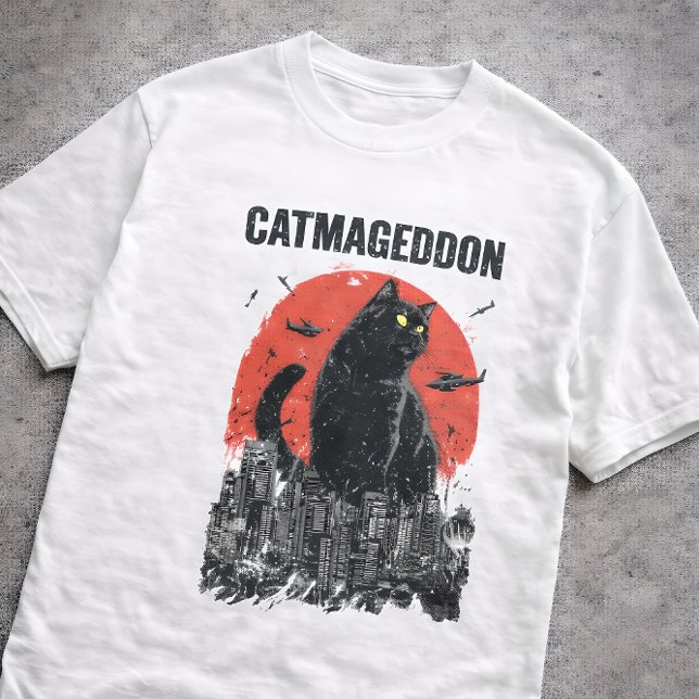 Catmageddon Giant Cat Monster City Kaiju Funny Pet T-Shirt (Creator Uploaded)